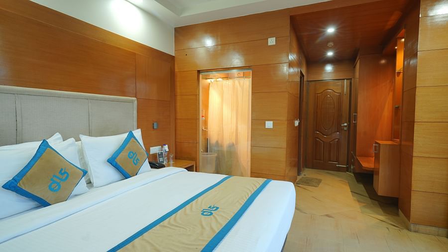 Image of a room taken from the bedside showing the entrance at DLS Hotels The Rock Castle.